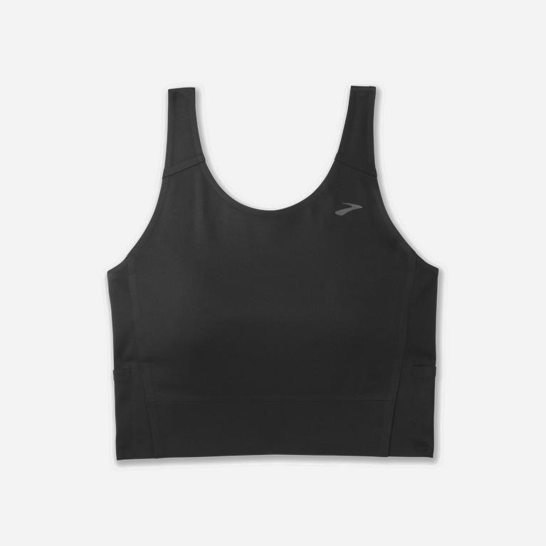 Brooks Run Within Crop Hardlooptanktop voor Dames Zwart (LGOUR-8395)